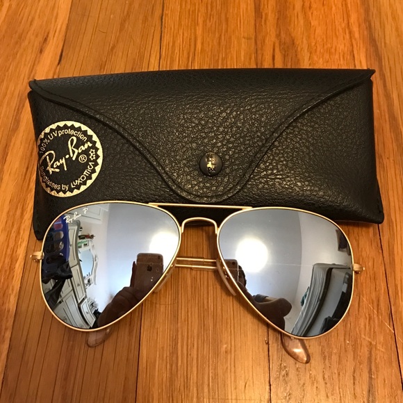 RAY BANS AVIATORS POLARIZED FLASH LENSE
