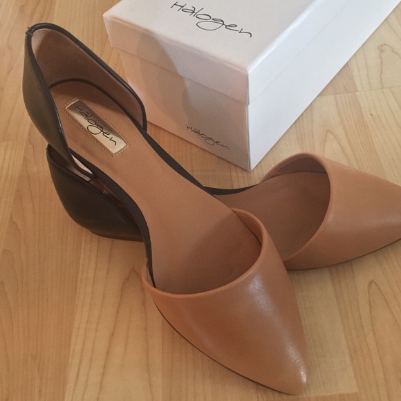Halogen tan/black flats