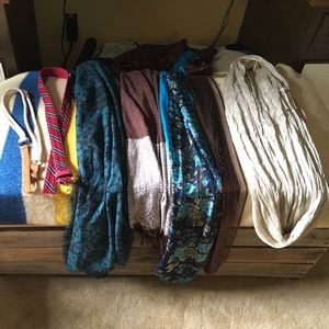5 scarf and 2 belt and boot sock bundle