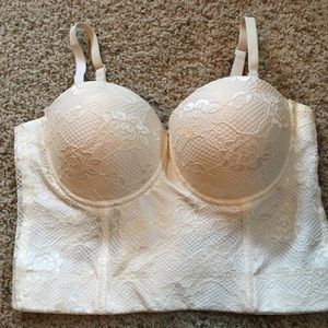 White bustier crop top