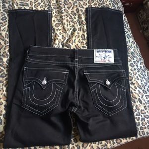 Men true religion straight leg black pants