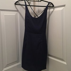 Blue Cocktail Dress with Open Back