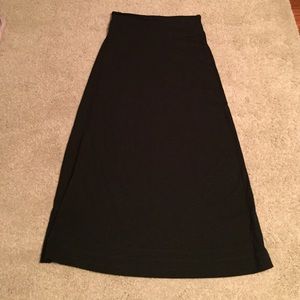 Black cotton maxi skirt