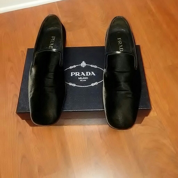 Prada brown velvet and leather dress shoes