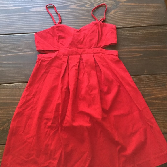 Sparkle & fade (Urban Outfitters) Cutout red dress