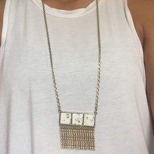 Aqua Fringe Necklace