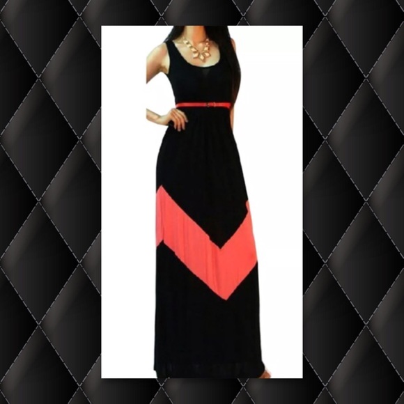 Glam Squad 2 You Dresses & Skirts - SOLD CLEARANCE NEW Black & Red Chevron Maxi💠💠