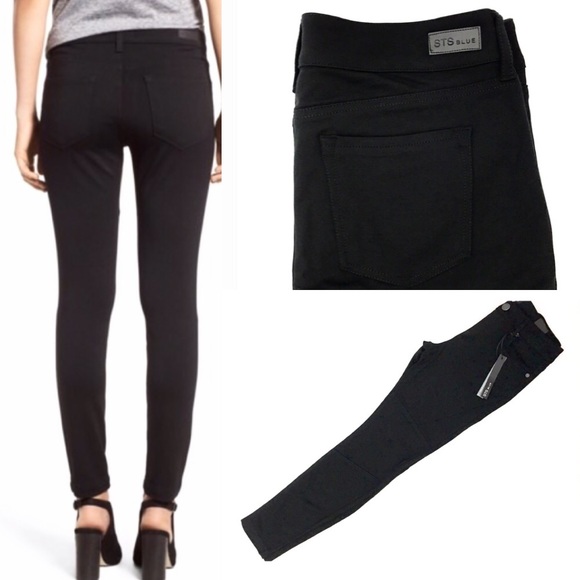 See Thru Soul Black Knit Patched Ponte Pants - Picture 4 of 4