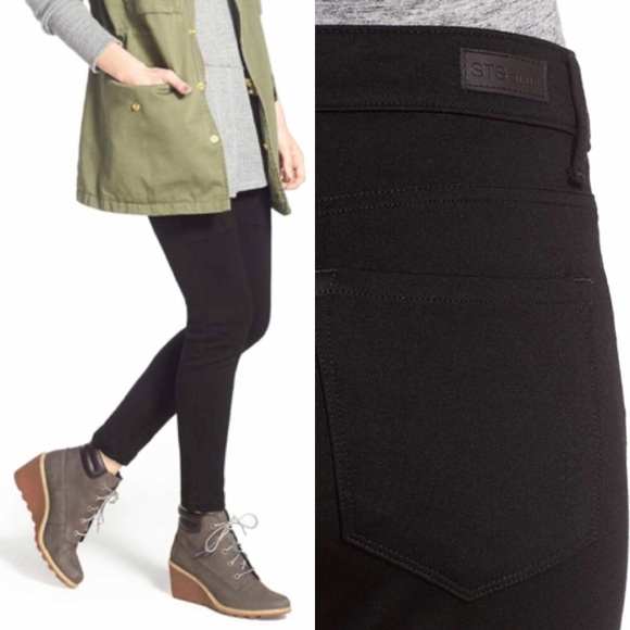 See Thru Soul Black Knit Patched Ponte Pants - Picture 3 of 4