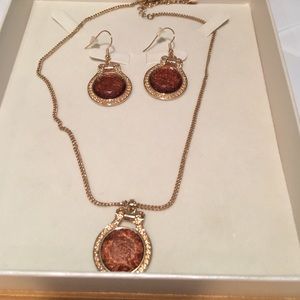 Necklace and earrings, never worn