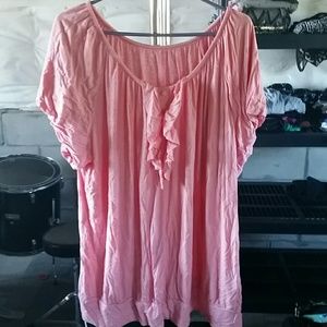 Pink and white striped top