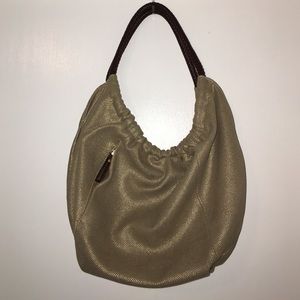 Gold metallic Michael Kors hobo tote