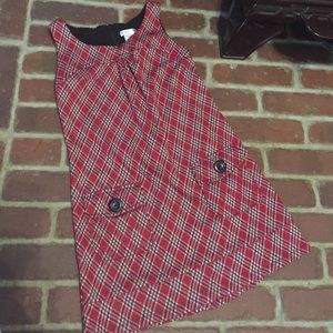 Girls' small plaid shift dress