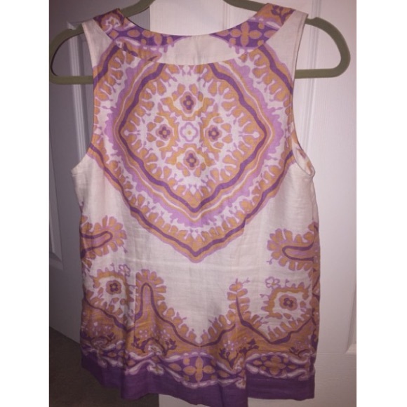 J Crew Mixed Pattern sleeveless Top Sz 4 - Picture 3 of 4