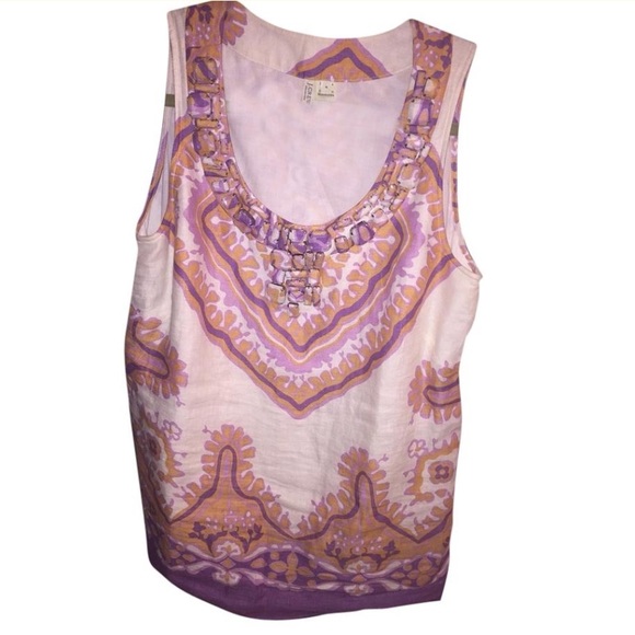 J Crew Mixed Pattern sleeveless Top Sz 4 - Picture 1 of 4