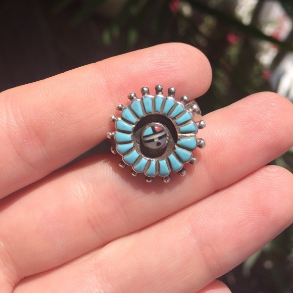 Turquoise Native American sterling ring - size 8