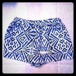 Blue and White printed shorts!