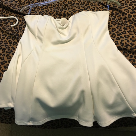 White Strapless Top