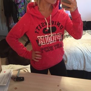 Pink paint splattered hoodie