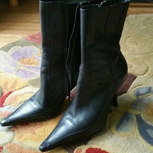 Diba Black Leather Upper/Man made sole Boots