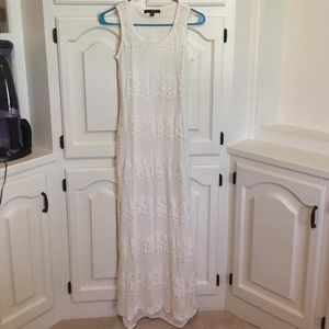White maxi lace dress