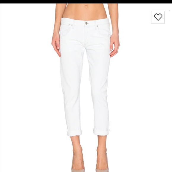 Citizens of Humanity White low waist cropped jeans