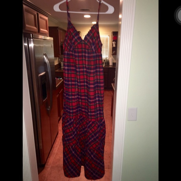 Vintage Lucky Brand Plaid Maxi Dress