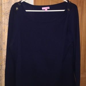 Lilly Pulitzer navy cotton/cashmere sweater