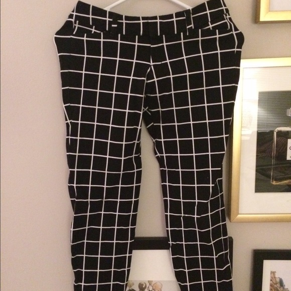 Old Navy Black Windowpane Pants