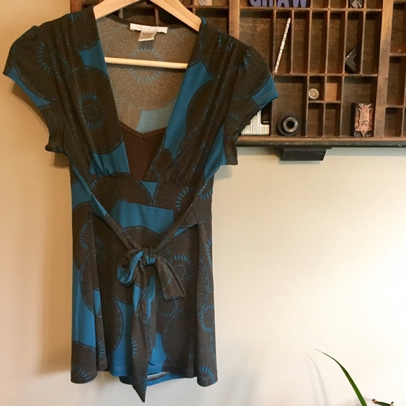 Teal and Brown Charlotte Russe Top