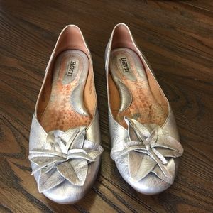 Børn metallic silver flats