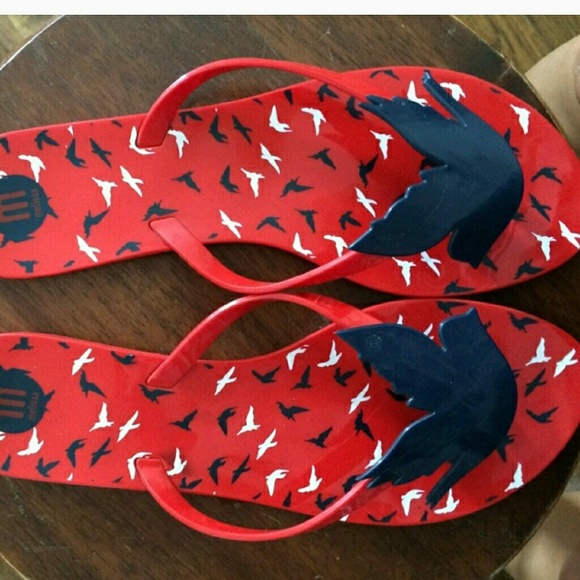 Sz 9 Melissa Harmonic Bird Flip flops sandals