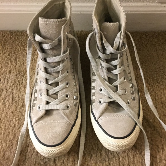 High top Converse - Light Gray Studded