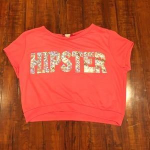 Coral colored crop top