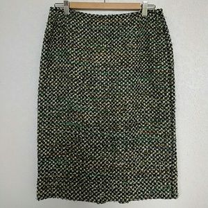 Lafayette 148 NY Green Wool Skirt