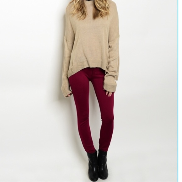 1M left 💕 Burgundy Skinny pants - Picture 2 of 4