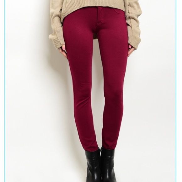 1M left 💕 Burgundy Skinny pants - Picture 3 of 4