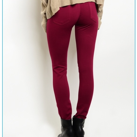 1M left 💕 Burgundy Skinny pants - Picture 4 of 4