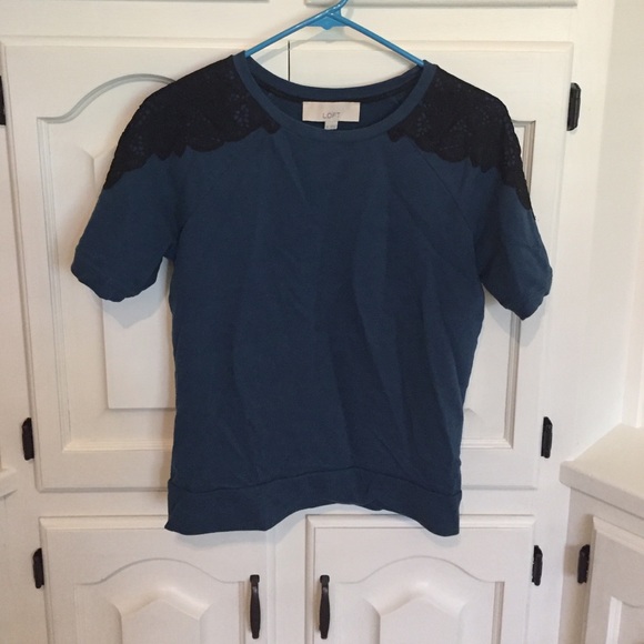 Blue and Black lace top