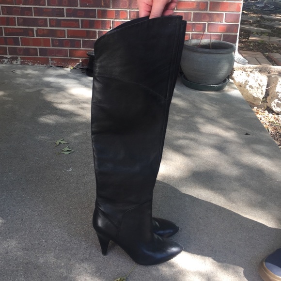 Black knee high boots