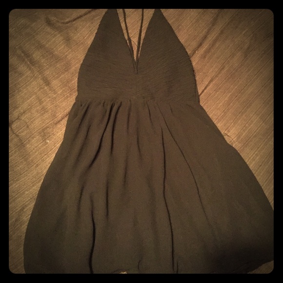 Formal Black halter mini dress