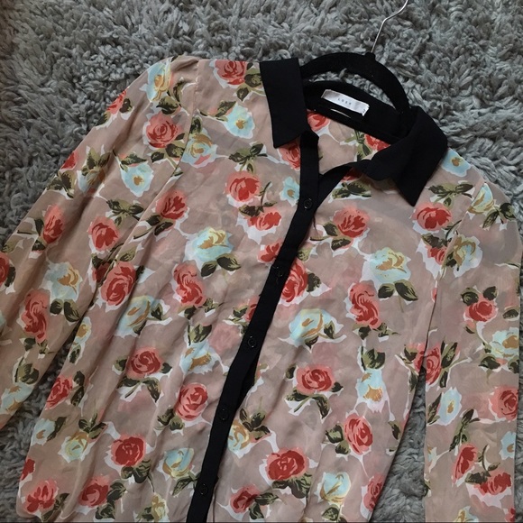 SOLD Lush Nordstrom pink floral button down