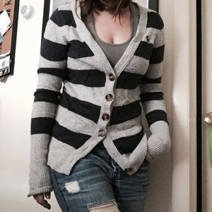 A&F Stripped Cardigan