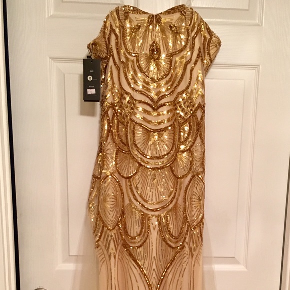 Women's Sequin Strapless Sweetheart Mesh Lace up