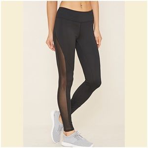 Women's Black Mesh Yoga Leggings