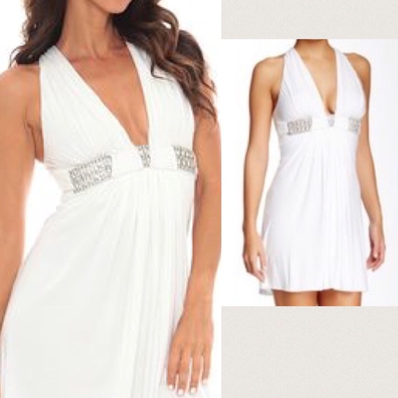 Sky Dresses & Skirts - Sky white mini dress with crystals