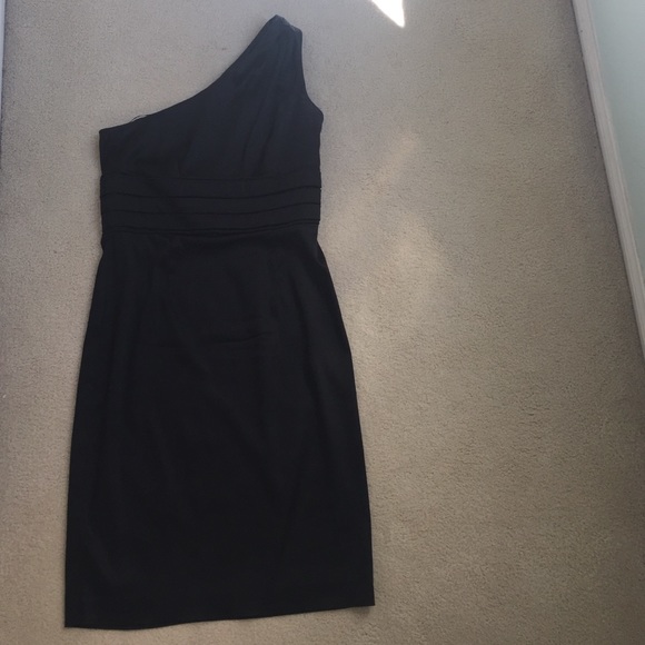 CALVIN KLEIN black one shoulder dress