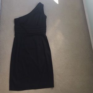 CALVIN KLEIN black one shoulder dress