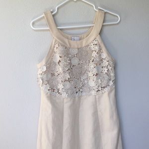 Anthropologie dress with crotched flower detailing