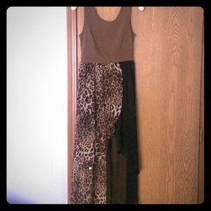 Cheetah high/low sleeveless dress size S